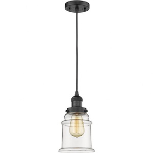 Canton - 1 Light Cord Hung Mini Pendant In Industrial Style-10 Inches Tall and 6 Inches Wide - 1285374