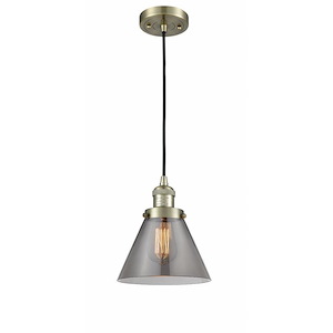 Cone - 1 Light Cord Hung Mini Pendant-9.13 Inch Tall and 7.75 Inch Wide - 1421482
