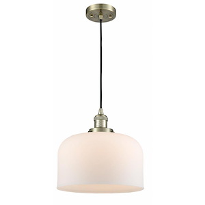 Bell - 1 Light Cord Hung Mini Pendant In Industrial Style-8 Inches Tall and 12 Inches Wide - 1288922