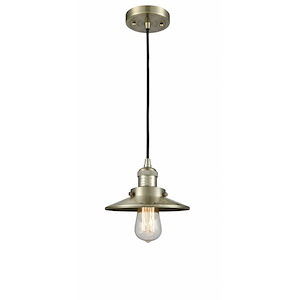 Railroad - 1 Light Cord Hung Mini Pendant In Traditional Style-8 Inches Tall and 8 Inches Wide - 1273984