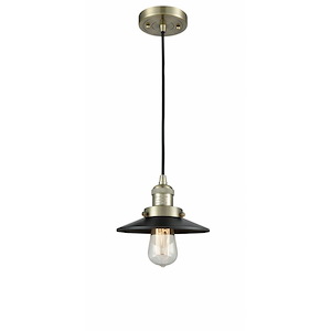 Railroad - 1 Light Cord Hung Mini Pendant In Traditional Style-8 Inches Tall and 8 Inches Wide - 1273984