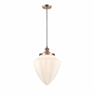 Bullet - 1 Light Cord Hung Mini Pendant-16.25 Inch Tall and 11.88 Inch Wide - 1421479