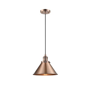 Briarcliff - 1 Light Cord Hung Mini Pendant In Traditional Style-8 Inches Tall and 10 Inches Wide - 1421486