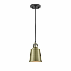 Addison - 1 Light Cord Hung Mini Pendant In Traditional Style-8 Inches Tall and 5 Inches Wide - 1288915