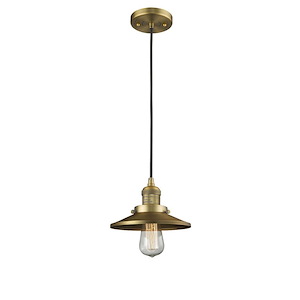 Railroad - 100W 1 LED Cord Hung Mini Pendant-5.13 Inch Tall and 8 Inch Wide - 1421532