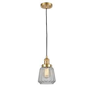 Chatham - 1 Light Cord hung Mini Pendant-11.13 Inch Tall and 7 Inch Wide - 1423650
