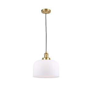 Bell - 1 Light Cord Hung Mini Pendant In Industrial Style-8 Inches Tall and 12 Inches Wide - 1288922