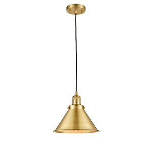 Briarcliff - 1 Light Cord Hung Mini Pendant In Traditional Style-8 Inches Tall and 10 Inches Wide - 1421706