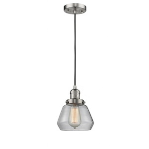 Fulton - 1 Light Cord Hung Mini Pendant In Industrial Style-10 Inches Tall and 7 Inches Wide - 1288924