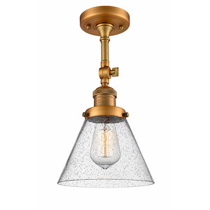 Cone - 1 Light Semi-Flush Mount In Industrial Style-14.5 Inches Tall and 7.75 Inches Wide - 1288917