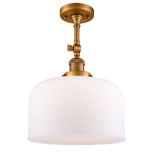 Bell - 1 Light Semi-Flush Mount In Industrial Style-16 Inches Tall and 12 Inches Wide - 1289009