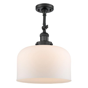Bell - 1 Light Semi-Flush Mount In Industrial Style-16 Inches Tall and 12 Inches Wide - 1289009