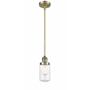 Dover - 1 Light Stem Hung Mini Pendant In Traditional Style-10.25 Inches Tall and 4.5 Inches Wide - 1288937