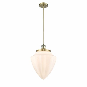 Bullet - 1 Light Stem Hung Mini Pendant-16 Inch Tall and 12 Inch Wide - 1423667