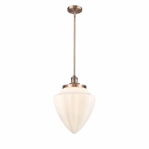 Bullet - 1 Light Stem Hung Mini Pendant-16 Inch Tall and 12 Inch Wide - 1421892