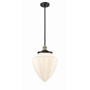 Bullet - 1 Light Stem Hung Mini Pendant-16 Inch Tall and 12 Inch Wide - 1421756