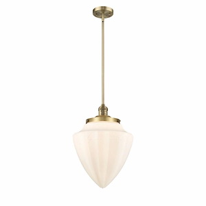 Bullet - 1 Light Stem Hung Mini Pendant-16 Inch Tall and 12 Inch Wide - 1423673