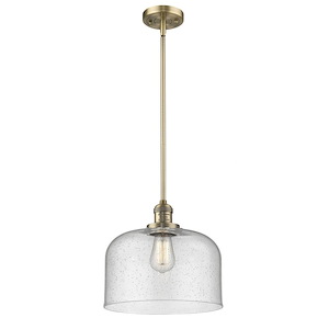 Bell - 1 Light Stem Hung Mini Pendant In Industrial Style-13 Inches Tall and 12 Inches Wide - 1288990