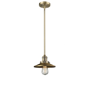 Railroad - 1 Light Stem Hung Mini Pendant In Traditional Style-8 Inches Tall and 8 Inches Wide - 1288942