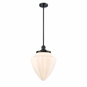 Bullet - 1 Light Stem Hung Mini Pendant-16 Inch Tall and 12 Inch Wide - 1421748