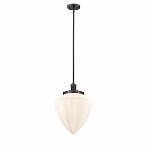 Bullet - 1 Light Stem Hung Mini Pendant-16 Inch Tall and 12 Inch Wide - 1421812