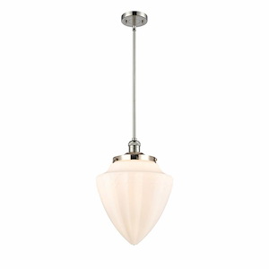 Bullet - 1 Light Stem Hung Mini Pendant-16 Inch Tall and 12 Inch Wide - 1421855