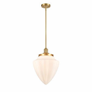 Bullet - 1 Light Stem Hung Mini Pendant-16 Inch Tall and 12 Inch Wide - 1421858