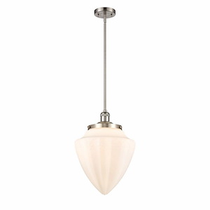 Bullet - 1 Light Stem Hung Mini Pendant-16 Inch Tall and 12 Inch Wide - 1422159
