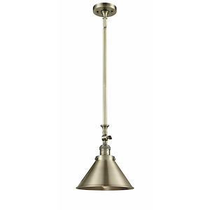 Briarcliff - 1 Light Stem Hung Tiltable Mini Pendant In Traditional Style-14 Inches Tall and 10 Inches Wide - 1422483