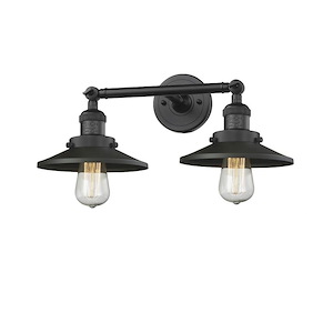 Franklin Restoration - 2 Light Railroad Bath Vanity In TraditionalStyle-8 Inches Tall and 18 Inches Wide - 1266212