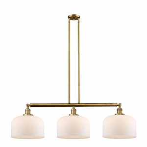 Bell - 3 Light Stem Hung Island In Industrial Style-13 Inches Tall and 42 Inches Wide - 1289100