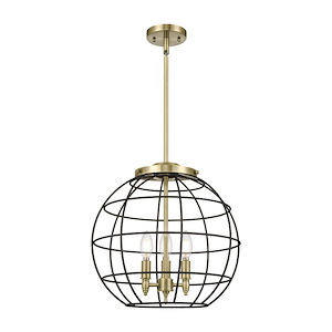 Lake Placid - 3 Light Metal Pendant-18 Inch Tall and 16 Inch Wide - 1422751