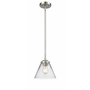 Cone - 1 Light Stem Hung Mini Pendant In Industrial Style-7.63 Inches Tall and 7.75 Inches Wide - 1289196