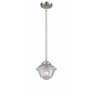 Oxford - 1 Light Stem Hung Mini Pendant In Industrial Style-7.38 Inches Tall and 7.5 Inches Wide - 1289280