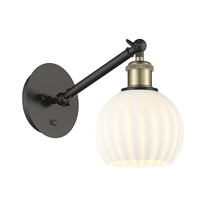 White Venetian - 1 Light Adjustable Wall Sconce-8 Inch Tall and 6 Inch Wide - 1423155