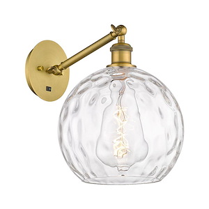 Athens Water Glass - 1 Light Adjustable Wall Sconce-12 Inch Tall and 10 Inch Wide - 1387619