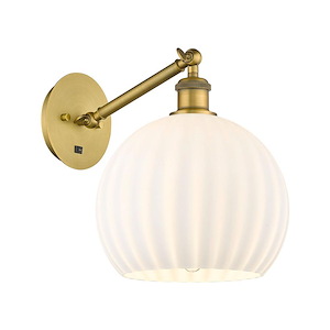 White Venetian - 1 Light Adjustable Wall Sconce-12 Inch Tall and 10 Inch Wide - 1387635
