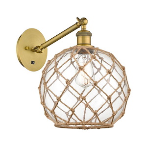 Farmhouse Rope - 1 Light Adjustable Wall Sconce-12 Inch Tall and 10 Inch Wide - 1387627