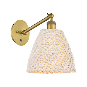 Bristol Natural - 1 Light Adjustable Wall Sconce-11 Inch Tall and 9 Inch Wide - 1387656