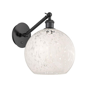 White Mouchette - 1 Light Adjustable Wall Sconce-12 Inch Tall and 10 Inch Wide - 1387620