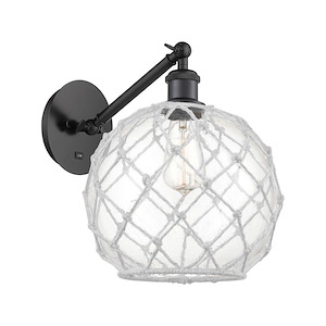 Farmhouse Rope - 1 Light Adjustable Wall Sconce-12 Inch Tall and 10 Inch Wide - 1387627