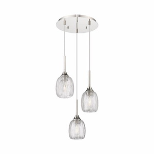 Berkshire - 3 Light Cord Hung Pendant-24.5 Inch Tall and 19.5 Inch Wide - 1364622
