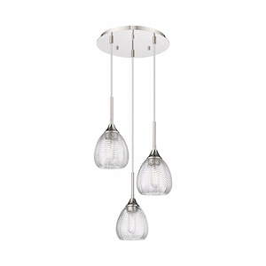 Berkshire - 3 Light Cord Hung Pendant-22.5 Inch Tall and 13.4 Inch Wide - 1364613