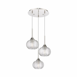Berkshire - 3 Light Cord Hung Pendant-21 Inch Tall and 14.5 Inch Wide - 1364529