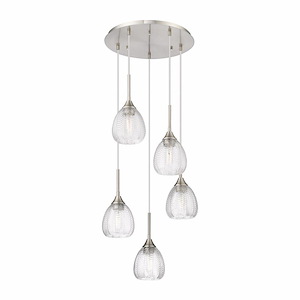 Berkshire - 5 Light Cord Hung Pendant-22.5 Inch Tall and 18.5 Inch Wide - 1364629