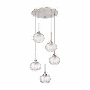 Berkshire - 5 Light Cord Hung Pendant-21 Inch Tall and 19.5 Inch Wide - 1364614