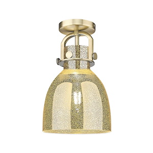 Newton Bell - 1 Light Arched Flush Mount-12.5 Inch Tall and 8 Inch Wide - 1373884