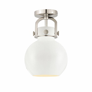 Newton Sphere - 1 Light Flush Mount In Industrial Style-12 Inches Tall and 8 Inches Wide - 1297527
