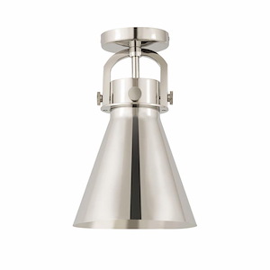 Newton Cone - 1 Light Flush Mount In Industrial Style-14.25 Inches Tall and 8 Inches Wide - 1330008