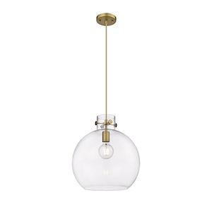 Newton Sphere - 1 Light Cord Hung Pendant-15 Inch Tall and 14 Inch Wide - 1423286
